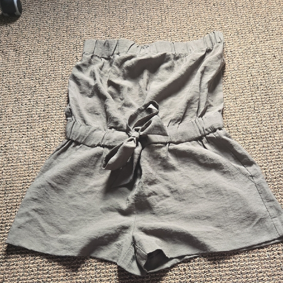 RACHEL Rachel Roy Olive Green Strapless Romper-viscose - Picture 1 of 4